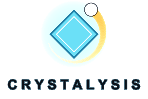 Crystalysis logo, dark wordmark